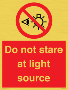 Do not stare at light source